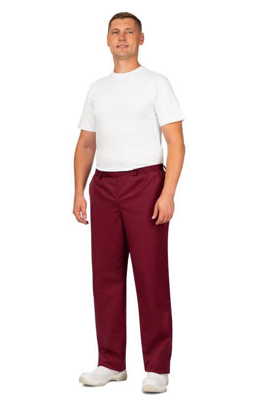  Брюки мужские летние «Ультра» бордовые, ХАССП