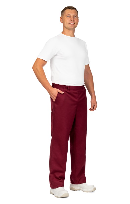  Брюки мужские летние «Ультра» бордовые, ХАССП