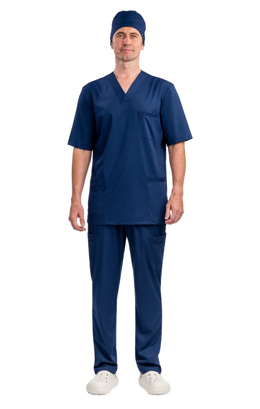 Блуза мужская «Лотос» синяя