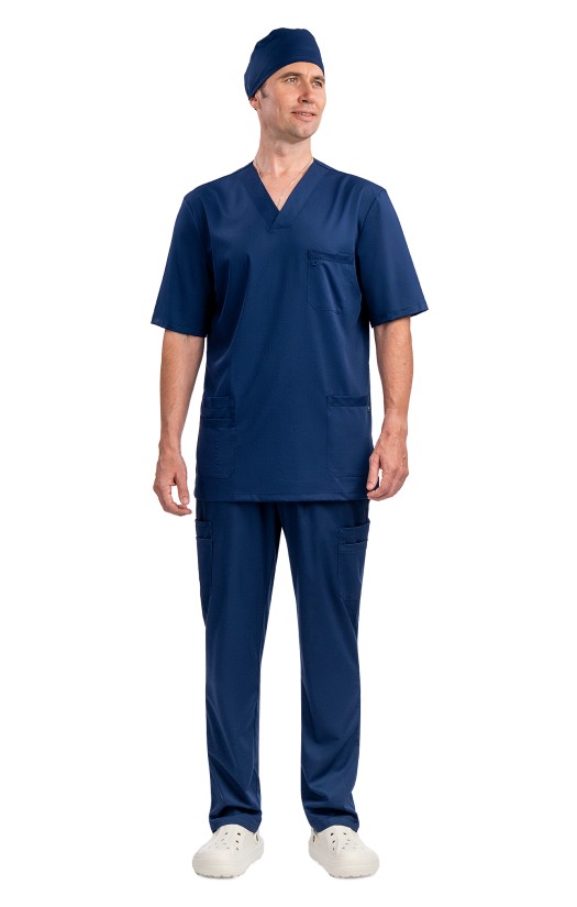 Блуза мужская «Лотос» синяя