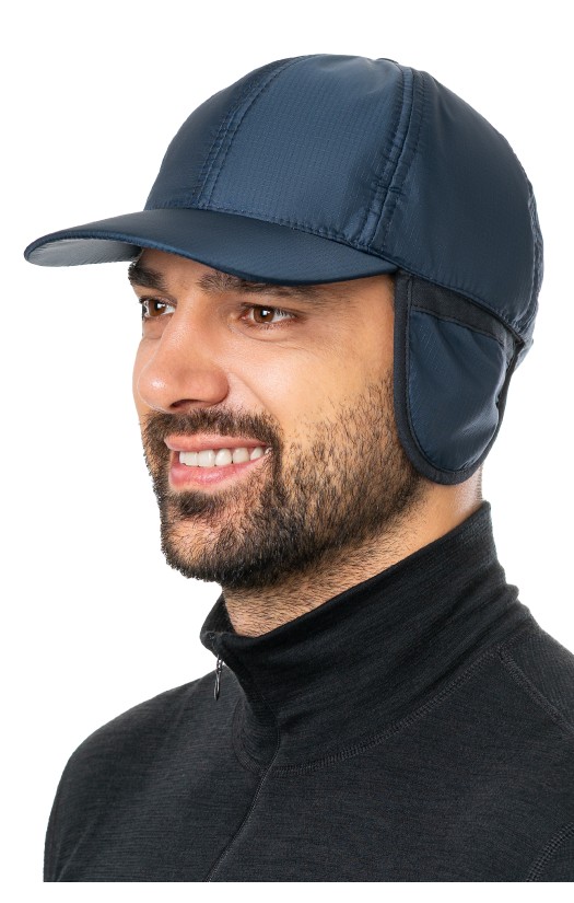 Кепи-бейсболка утепленная синяя