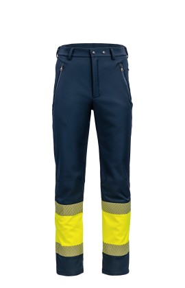Брюки сигнальные софтшелл «Хай-Виз» флуоресцентные желтые с темно-синим