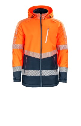 Куртка сигнальная софтшелл «Хай-Виз» флуоресцентная оранжевая с темно-синим