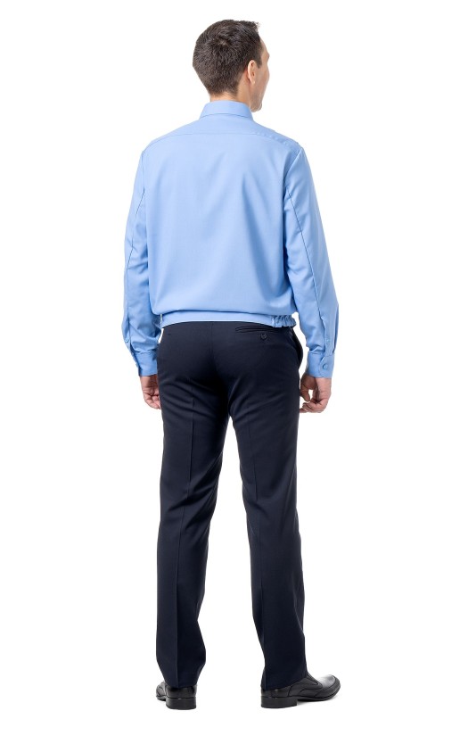 Сорочка мужская на поясе голубая, длинный рукав