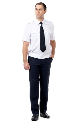 Сорочка мужская на поясе белая, короткий рукав