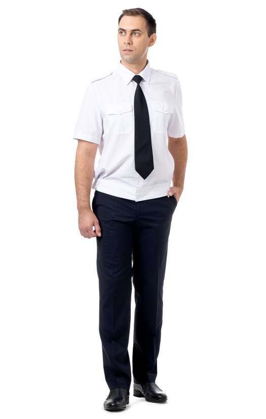 Сорочка мужская на поясе белая, короткий рукав