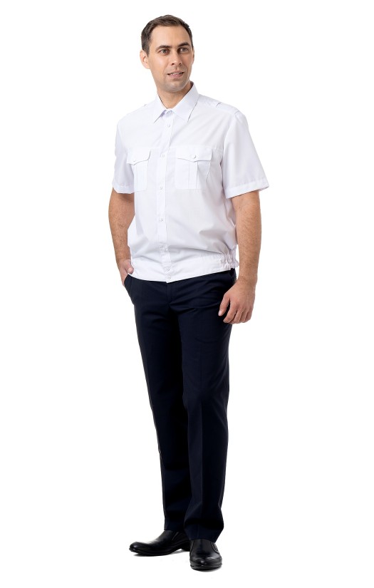 Сорочка мужская на поясе белая, короткий рукав