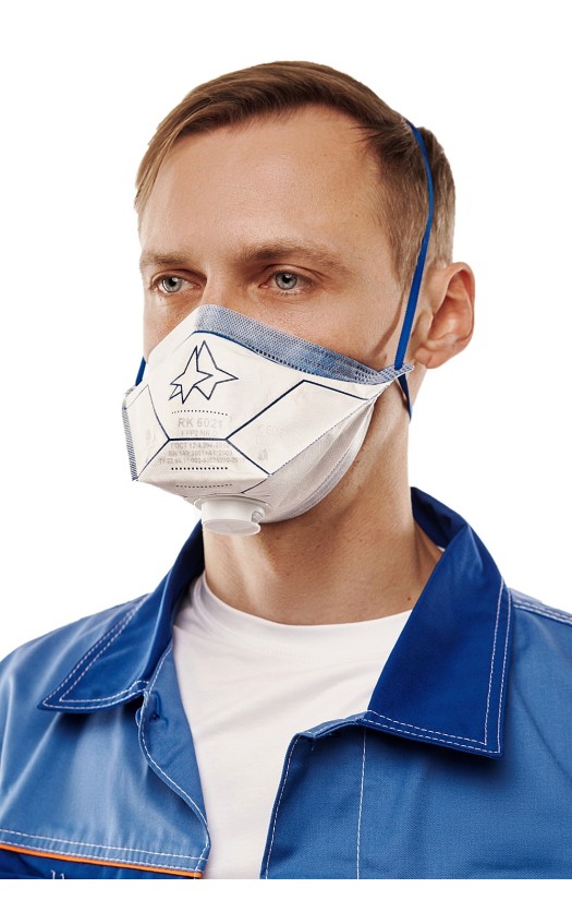 Полумаска фильтрующая (респиратор) противоаэрозольная (с клапаном выдоха) RK 6021