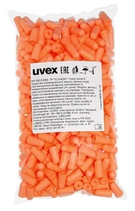 Вкладыши (беруши) противошумные одноразовые UVEX «Икс-фит Пич» (2112204) без шнурка, для диспенсера (200 пар), 37 дБ