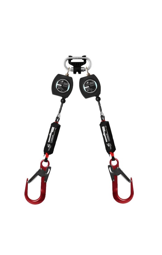 Двухплечевое средство защиты втягивающего типа «НВ-02С трос» с карабином «Монтажный» (vpro НВ-02C duo 0058)