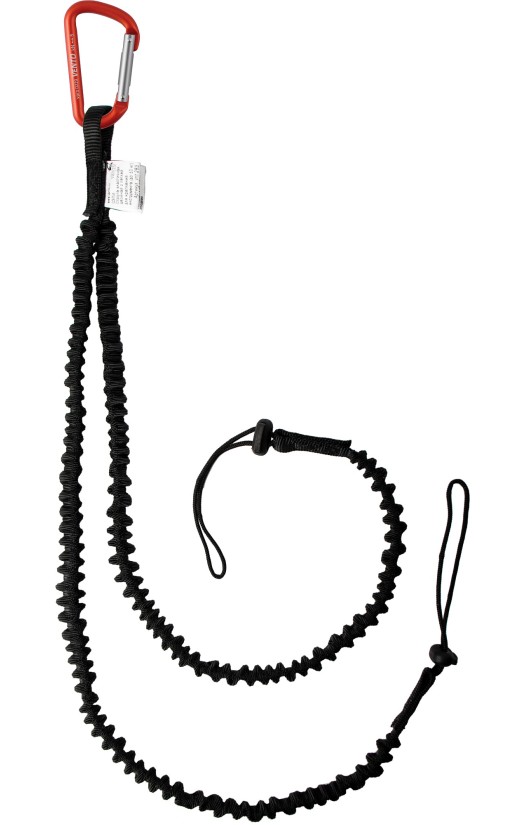 Строп эластичный двойной с петлей для крепления инструментов (до 10 кг) с карабином «Мини» (vnt 283 set 1229)