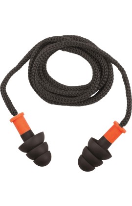 Вкладыши (беруши) противошумные многоразовые Delta Plus «CONICFIR050OR»  со шнурком, в индивидуальном контейнере, 34дБ