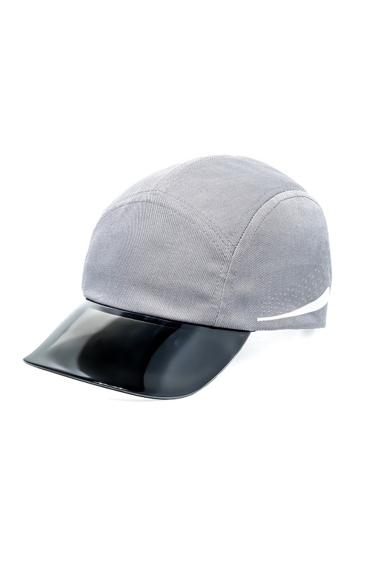 Каскетка защитная Стальной Барс серая с прозрачно-серым козырьком 65 мм (92311)