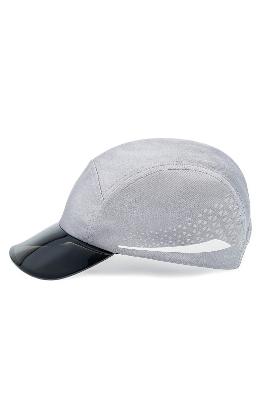 Каскетка защитная Стальной Барс серая с прозрачно-серым козырьком 65 мм (92311)