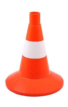 Конус сигнальный, 1 белая полоса, 320 мм