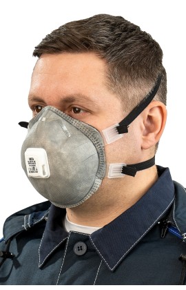 Полумаска фильтрующая MFA, модель D-267V-AC (класс защиты FFP2) с клапаном выдоха, с угольным фильтром