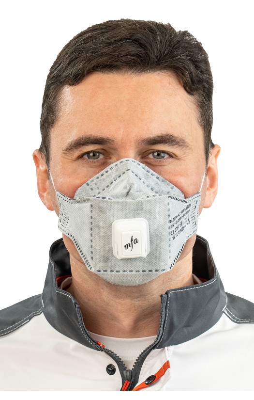 Полумаска фильтрующая MFA, модель P-367V-AC (класс защиты FFP3) с клапаном выдоха, с угольным фильтром
