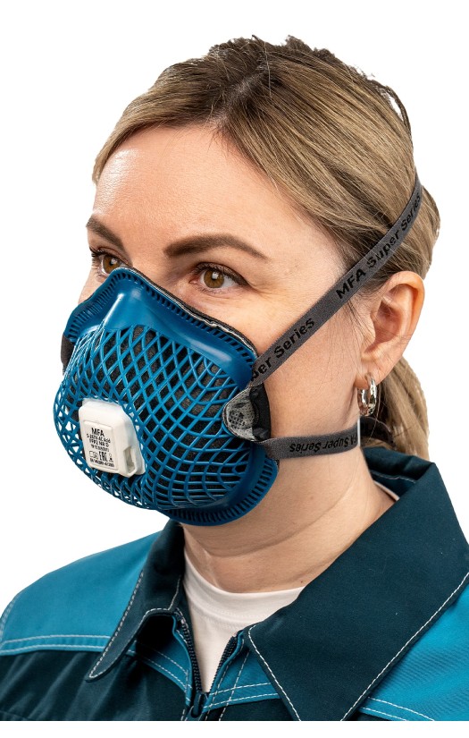 Полумаска фильтрующая MFA, модель S-267V-AC Acid (класс защиты FFP2) с клапаном выдоха, с угольным фильтром