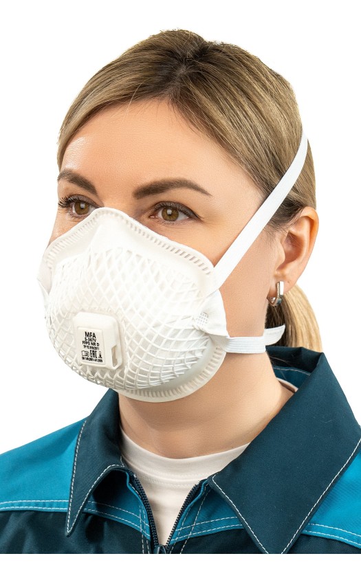 Полумаска фильтрующая MFA, модель S-367V (класс защиты FFP3 с клапаном выдоха)