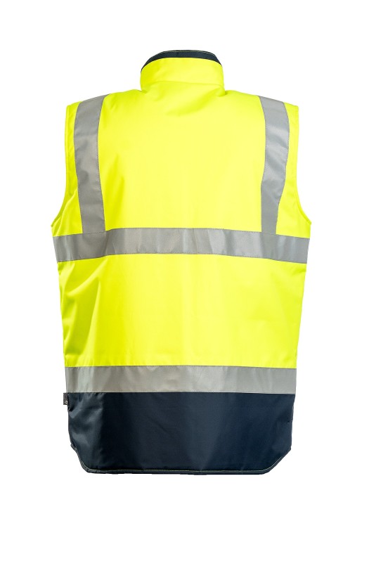 Жилет сигнальный утепленный «Абсолют» флуоресцентный желтый с темно-синим