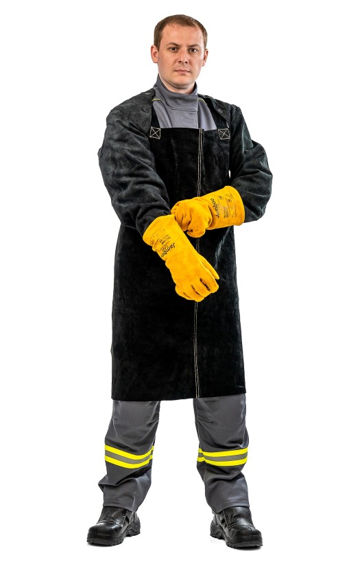Фартук сварщика спилковый для защиты от искр, брызг расплавленного металла