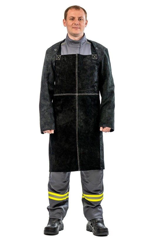 Фартук сварщика спилковый для защиты от искр, брызг расплавленного металла