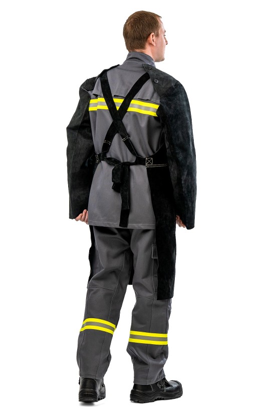 Фартук сварщика спилковый для защиты от искр, брызг расплавленного металла