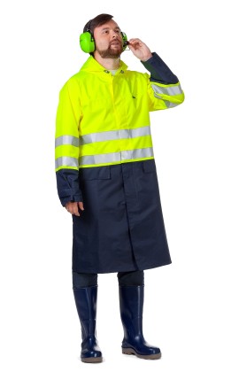 Плащ сигнальный «Абсолют» флуоресцентный желтый с темно-синим