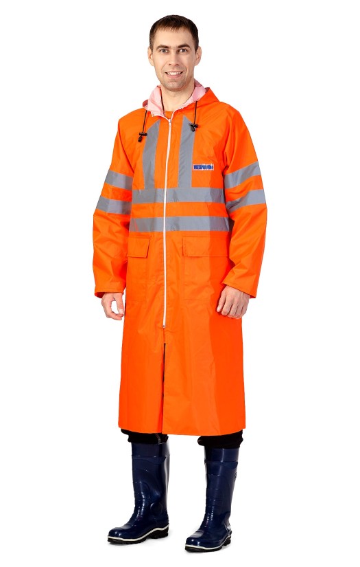 Плащ сигнальный влагозащитный «Экстра Вижен» (Extra Vision WPL) флуоресцентный оранжевый