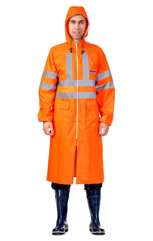 Плащ сигнальный влагозащитный «Экстра Вижен» (Extra Vision WPL) флуоресцентный оранжевый