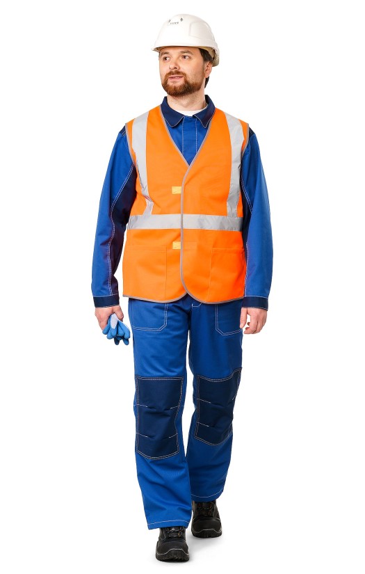 Жилет сигнальный «Эконом» флуоресцентный оранжевый