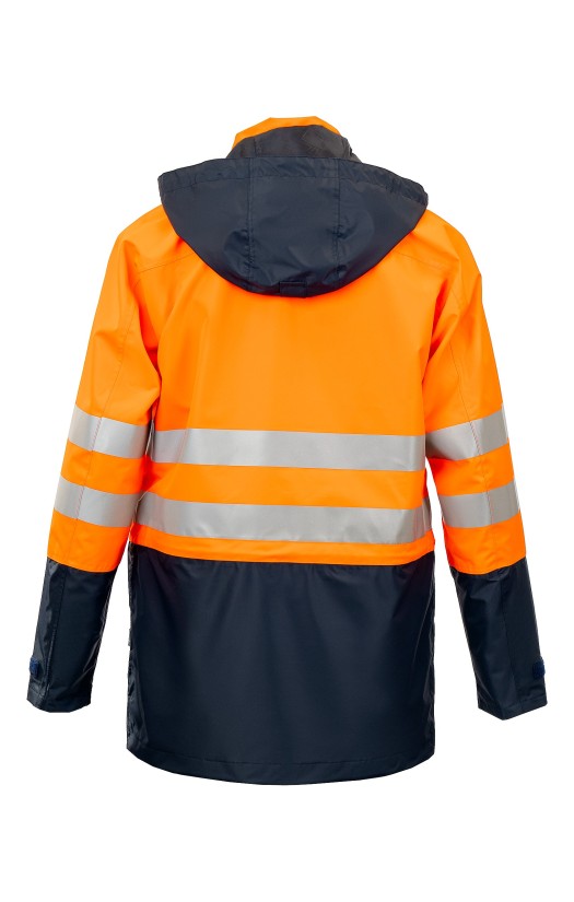 Куртка-ветровка утепленная сигнальная «Шторм контроль» флуоресцентная оранжевая с темно-синим