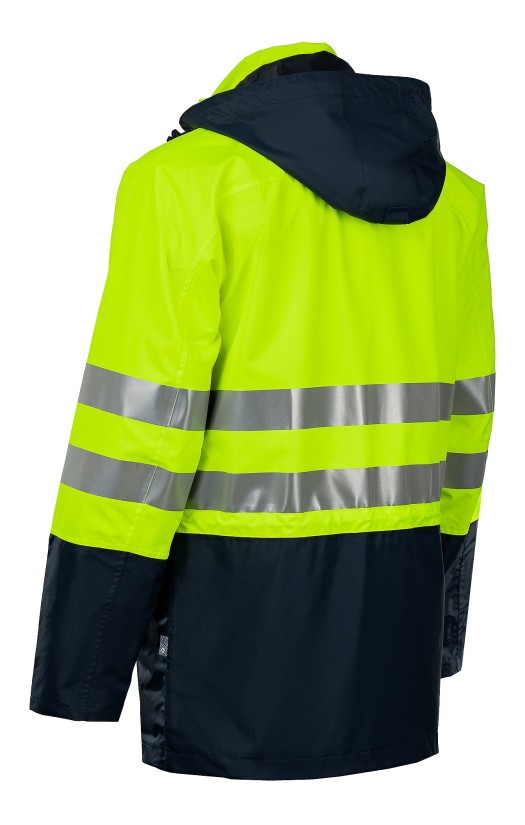 Куртка-ветровка утепленная сигнальная «Шторм контроль» флуоресцентная желтая с темно-синим