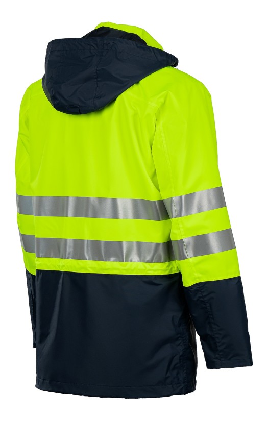 Куртка-ветровка утепленная сигнальная «Шторм контроль» флуоресцентная желтая с темно-синим