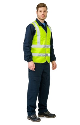 Жилет сигнальный повышенной видимости «Габарит-4» флуоресцентный желтый