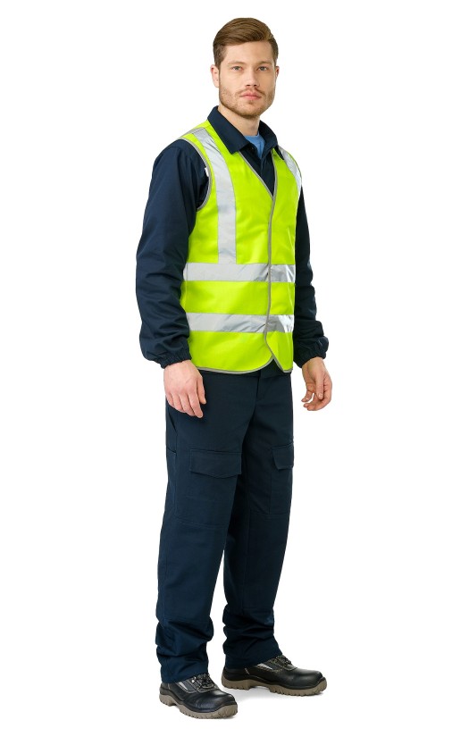 Жилет сигнальный повышенной видимости «Габарит-4» флуоресцентный желтый