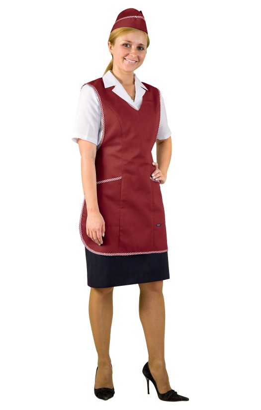 Фартук-сарафан женский бордовый