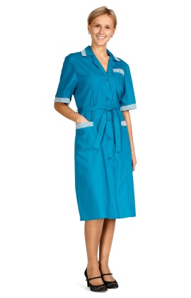 Халат женский цветной (короткий рукав, бирюзовый)