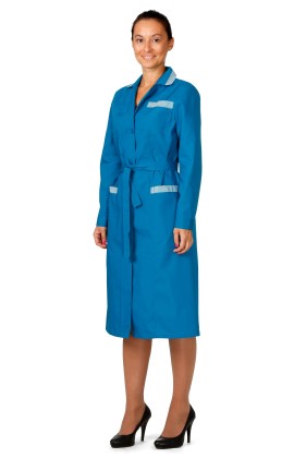 Халат женский цветной (длинный рукав, бирюзовый)