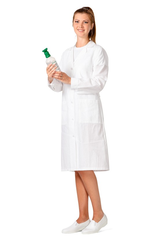 Халат медицинский женский белый из ткани бязь