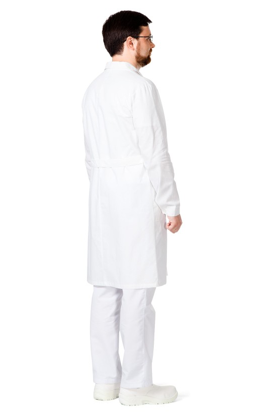 Халат медицинский мужской белый из ткани бязь