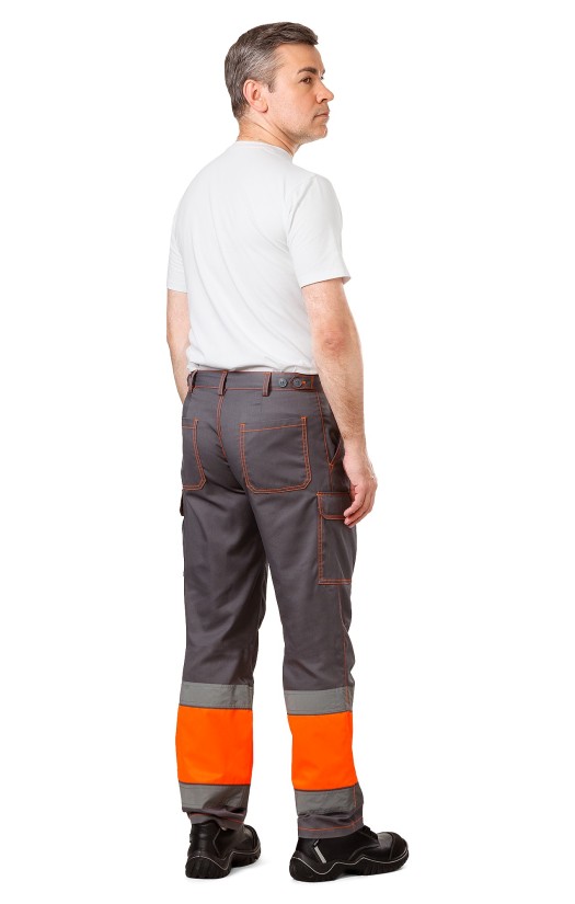 Костюм летний сигнальный «Прожектор» флуоресцентный оранжевый с серым