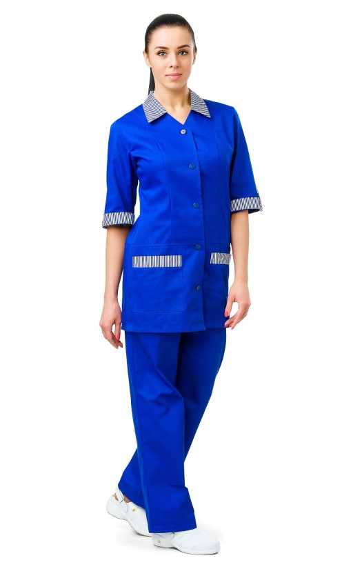 Костюм женский летний «Сервис» васильковый