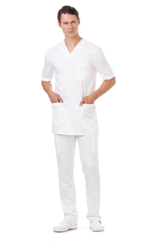 Блуза мужская «Лотос» белая