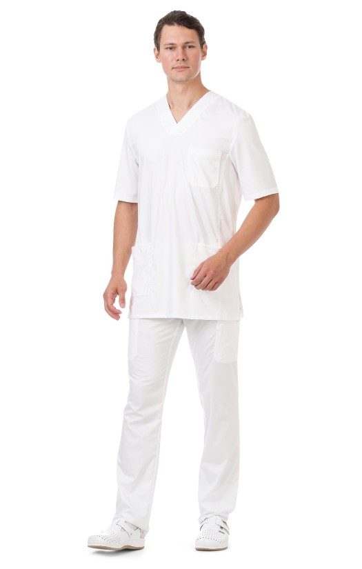 Блуза мужская «Лотос» белая