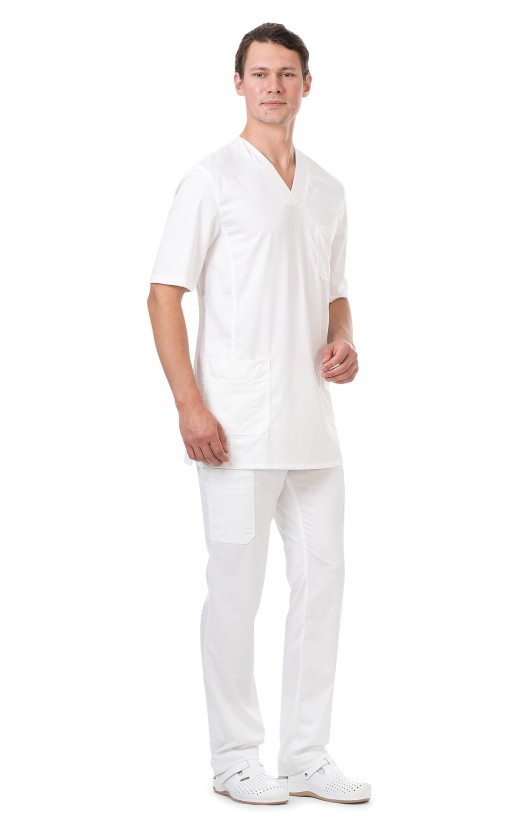 Блуза мужская «Лотос» белая