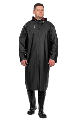 Дождевик-плащ Komfi ПВХ, черный