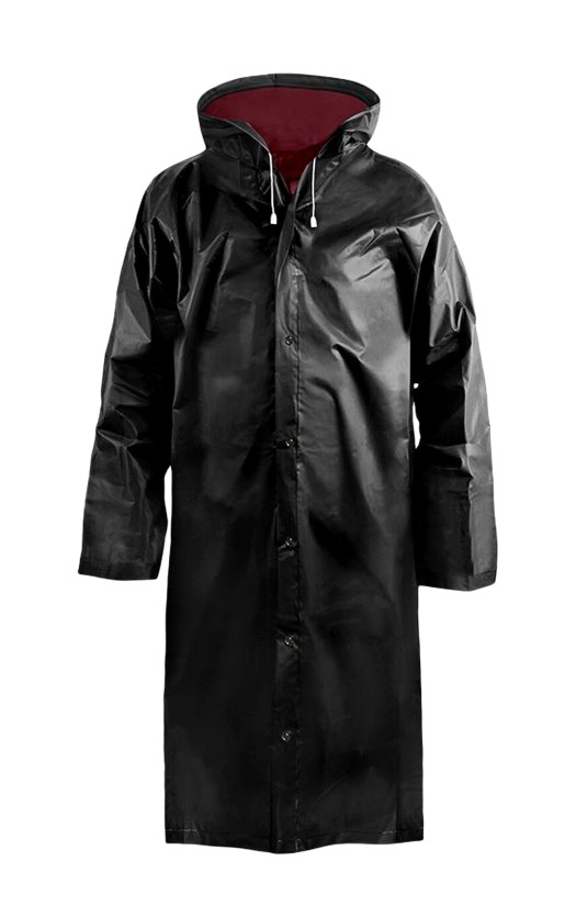 Дождевик-плащ Komfi ПВХ, черный
