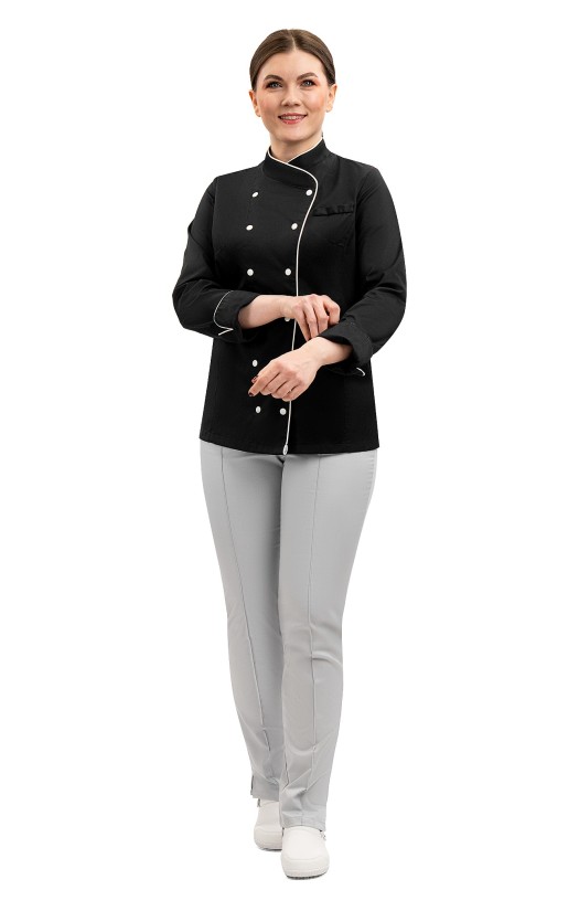 Куртка женская поварская «Прованс» черная