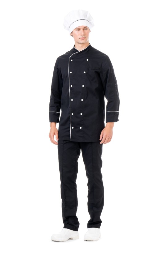 Куртка мужская поварская «Прованс» черная